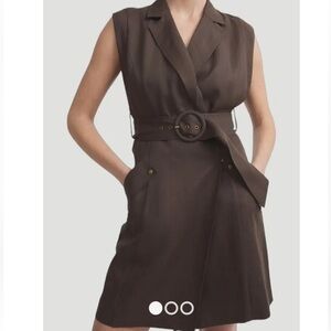 WITCHERY/ Brown Sleeveless Utility Mini Dress / size 6